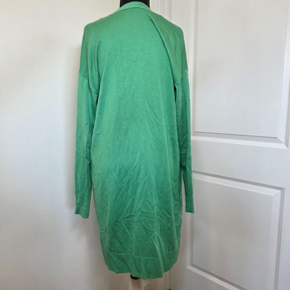 Ann Taylor Knit Duster Cardigan S Green Celtic Relaxed Stretch Office - Picture 2 of 8